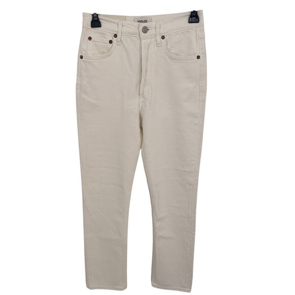 AGOLDE NWT Riley Crop Ankle Denim Jean in White Whip // 24 - Picture 4 of 13